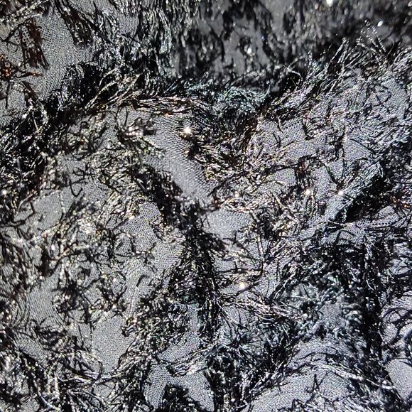 Serious | fuzzy sparkly black mini dress | adjustable strap - Picture 12 of 16